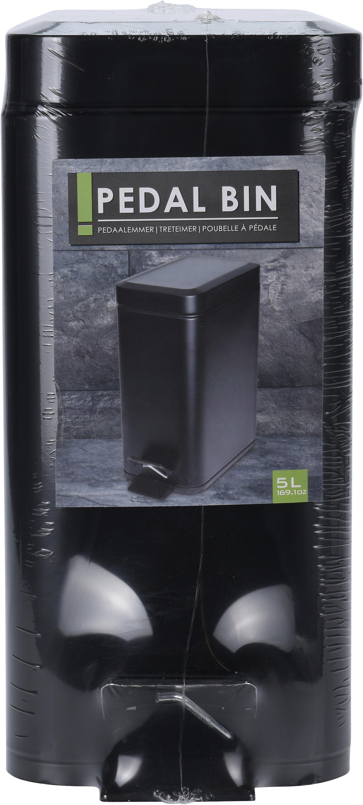 Treteimer schwarz Metall B/H/L: ca. 29x14,2x30,5 cm