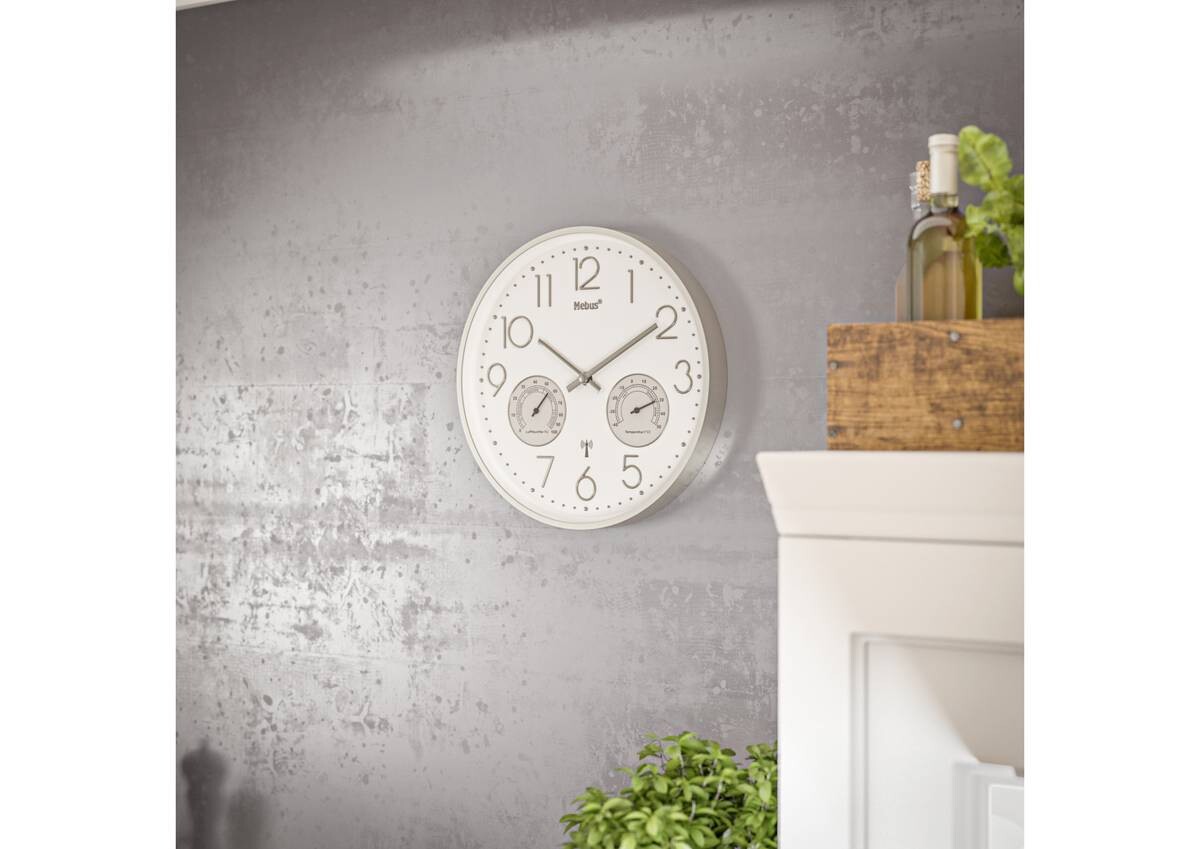 Mebus Wanduhr weiß D: ca. 30 cm
