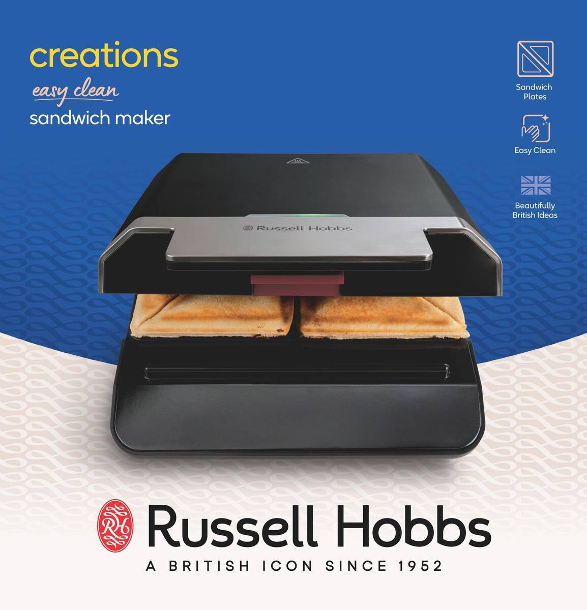 Russell Hobbs Sandwichtoaster 25158036001 schwarz Edelstahl B/H/T: ca. 23,5x10,5x23 cm