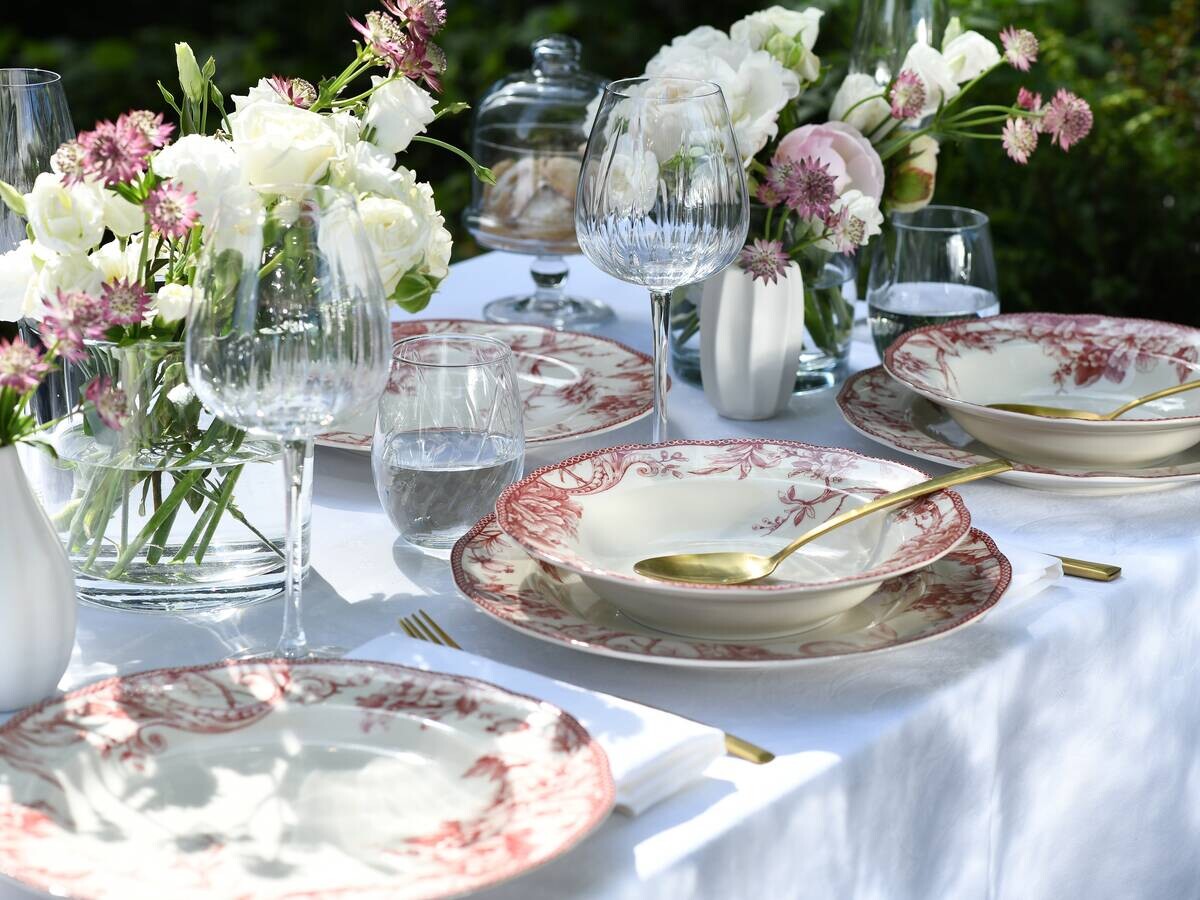 CreaTable Tafelservice Adelaide Rot rot Porzellan 8 tlg.