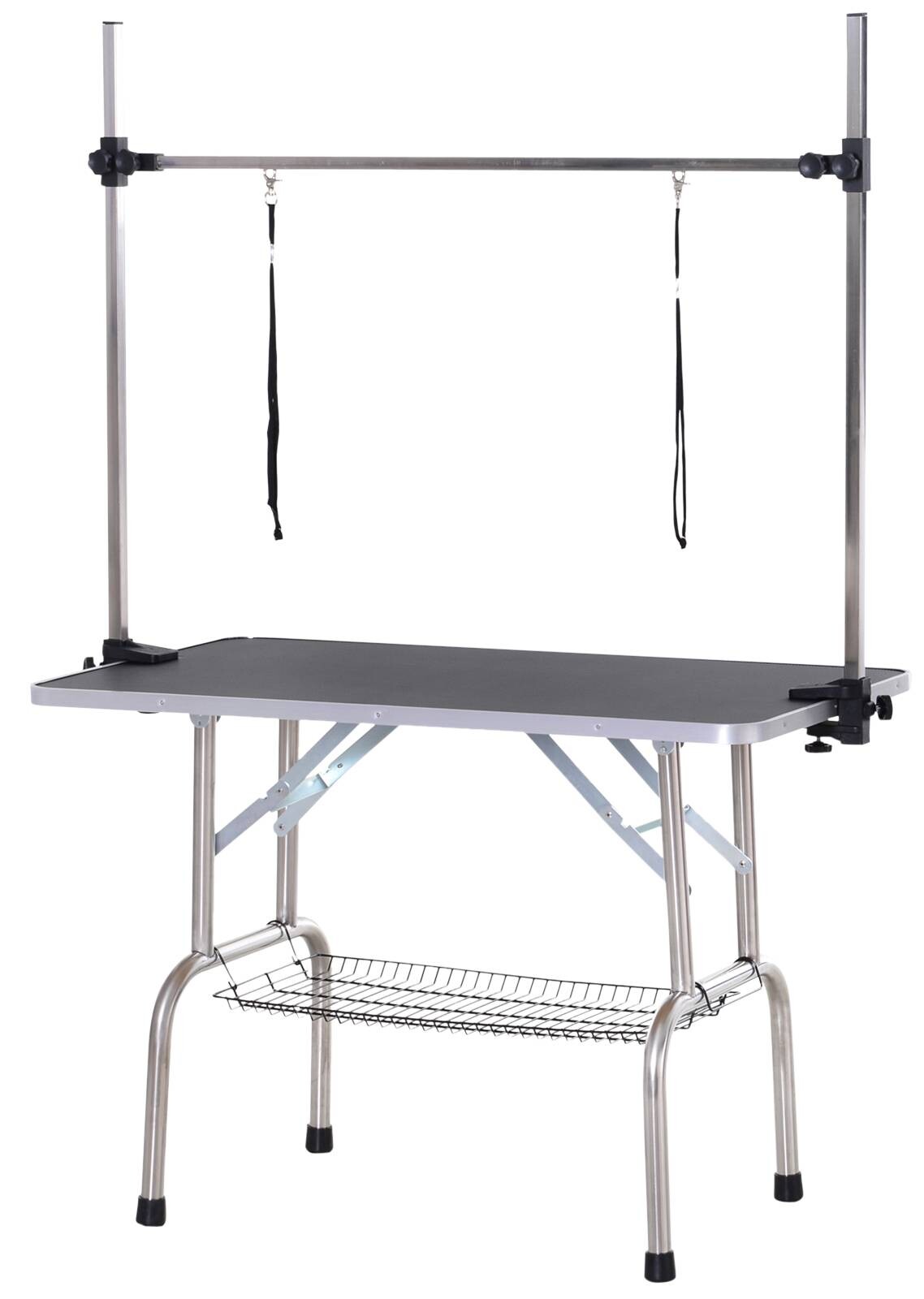 PawHut Hundetrimmtisch schwarz Gummi B/H/L: ca. 60x170x107 cm