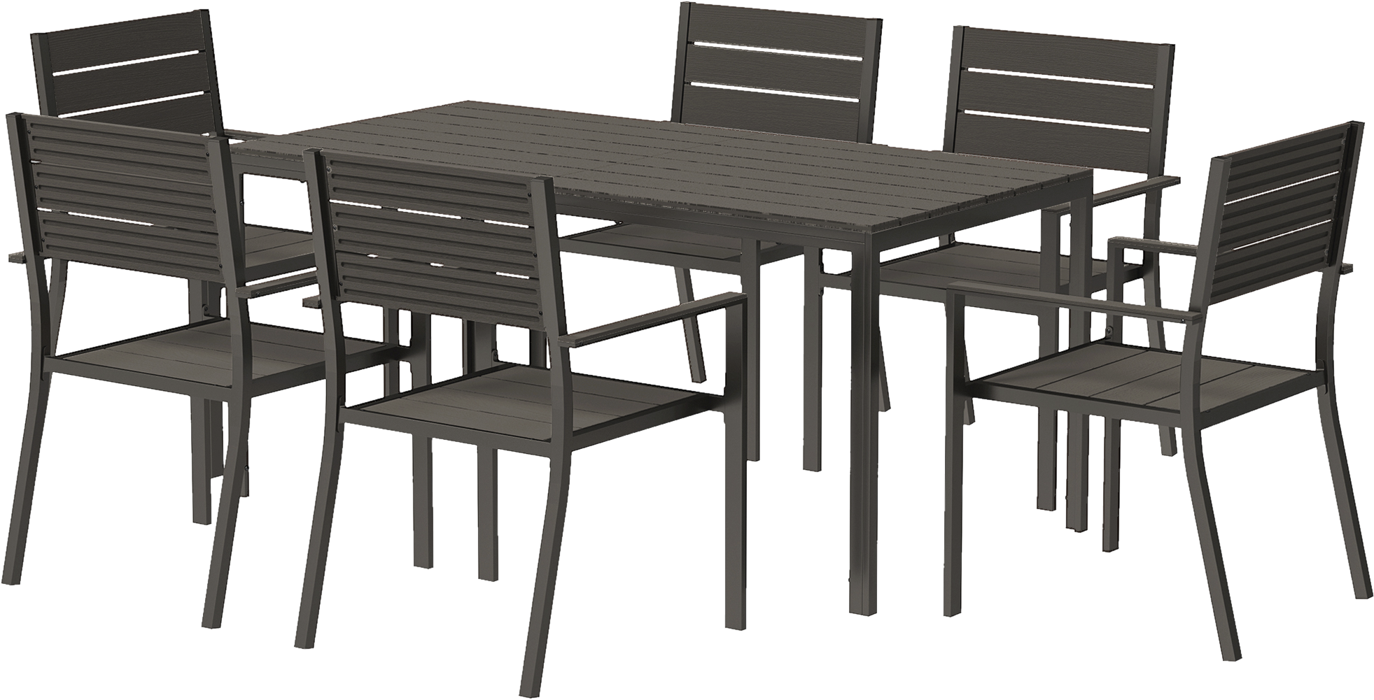 Outsunny Sitzgruppe braun Polyethylen B/H/L: ca. 80x74x160 cm