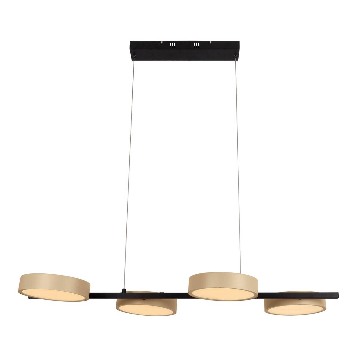 Näve Leuchten LED-Pendelleuchte beige Kunststoff Metall B/H/T: ca. 110x150x52 cm