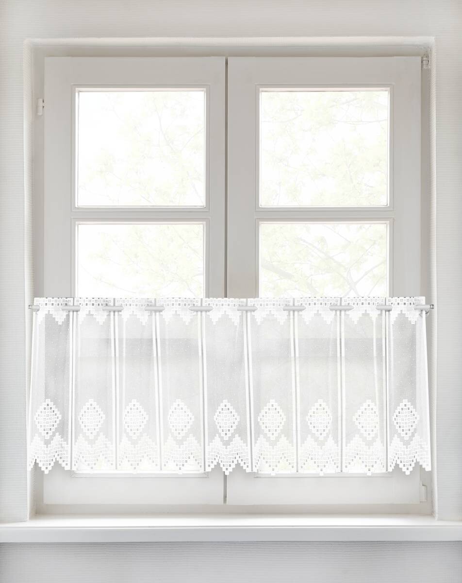 POCOline Scheibengardine Liebitz weiß B/L: ca. 140x45 cm