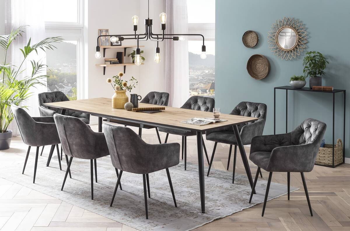 Stuhl Tina 2er Set anthrazit Vintage Samtoptik B/H/T: ca. 56x81x62 cm