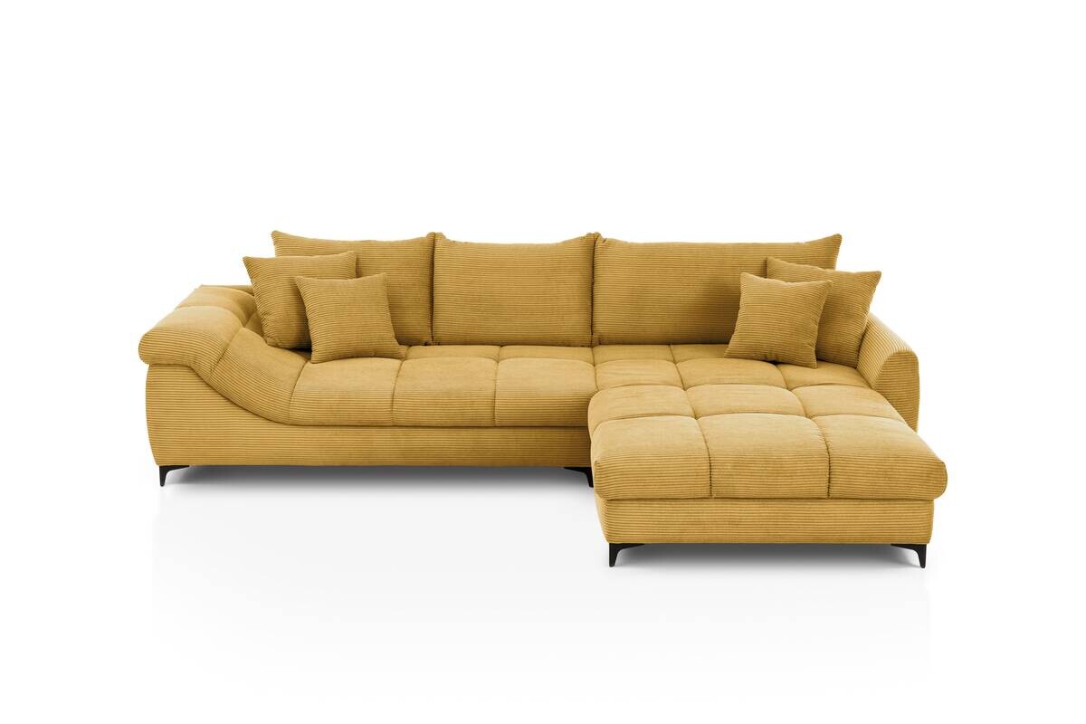 Ecksofa curry Microfaser B/H/T: ca. 332x96x227 cm