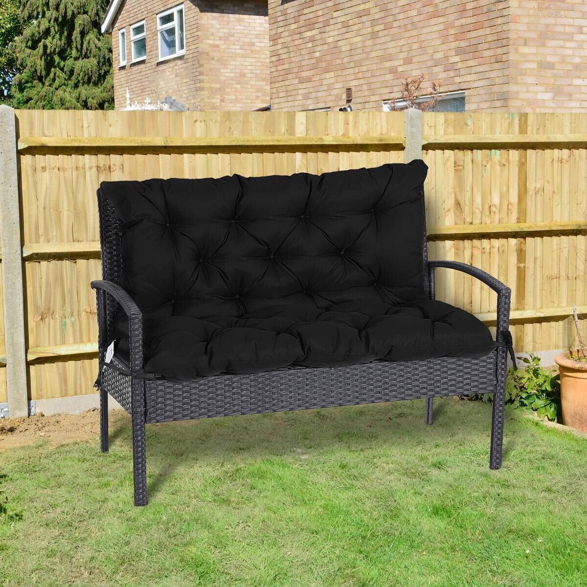 Outsunny Bankauflage schwarz Schaumstoff B/H/L: ca. 98x8x100 cm