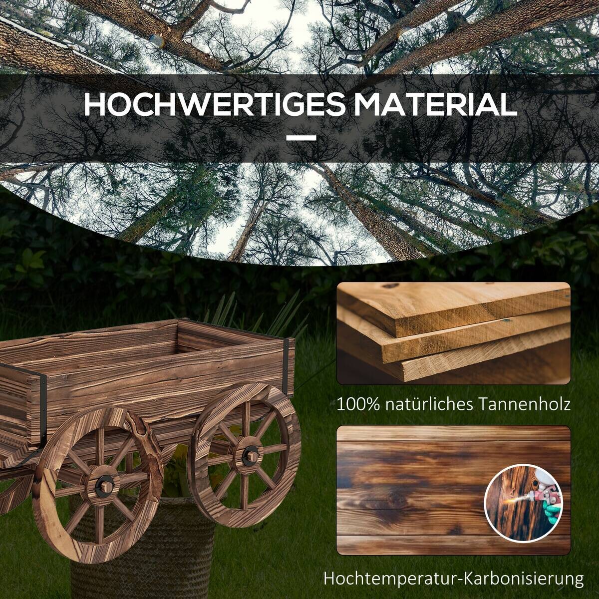 Outsunny Blumenkasten grau Holz B/H/L: ca. 41x120x54 cm