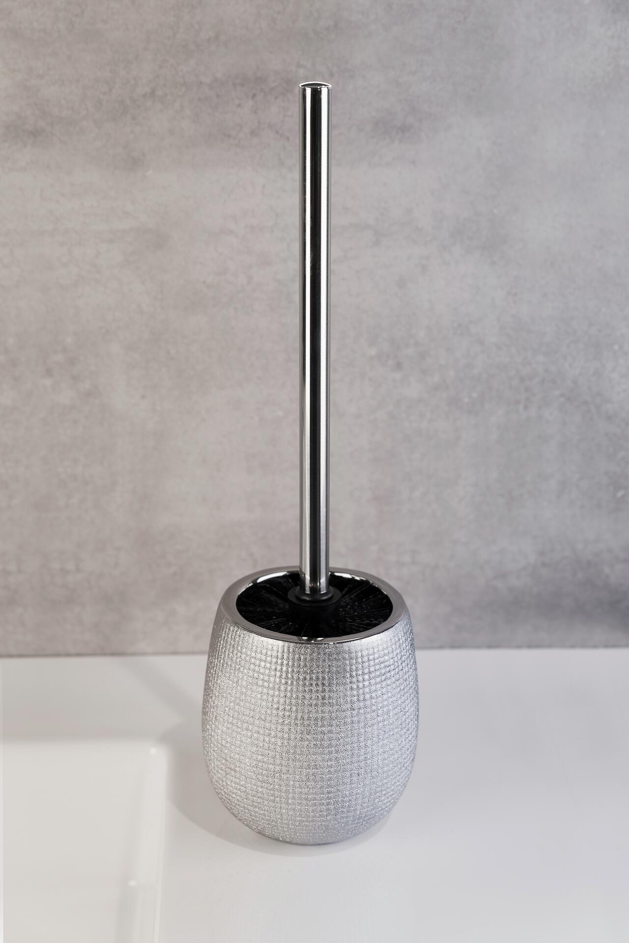 Axentia WC-Garnitur silber schwarz Edelstahl