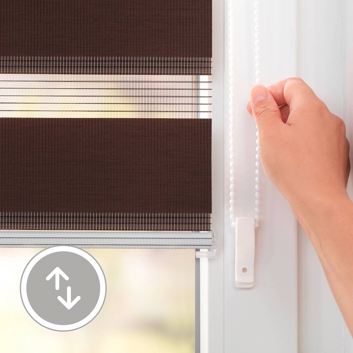 LICHTBLICK Doppelrollo Duo dunkelbraun B/L: ca. 90x150 cm