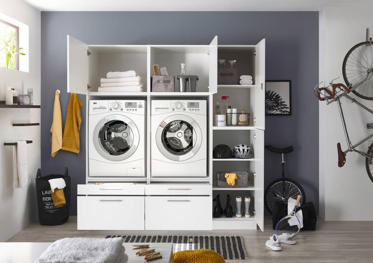 Respekta Hauswirtschaftsraum-Set Clara weiß matt B/H/T: ca. 184,8x200x67,6 cm