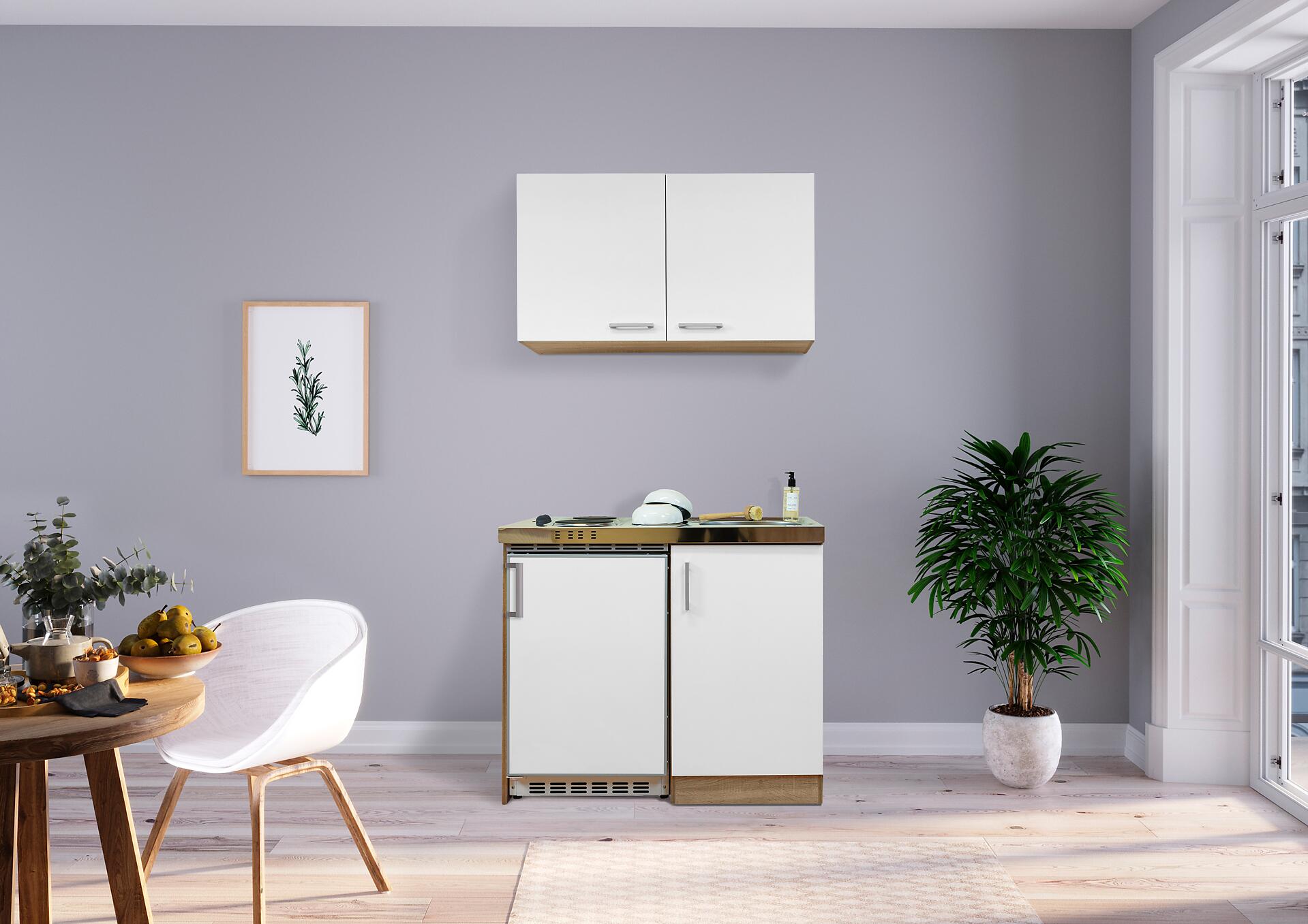 Respekta Miniküche 100 weiß matt B/H/T: ca. 100x200x60 cm