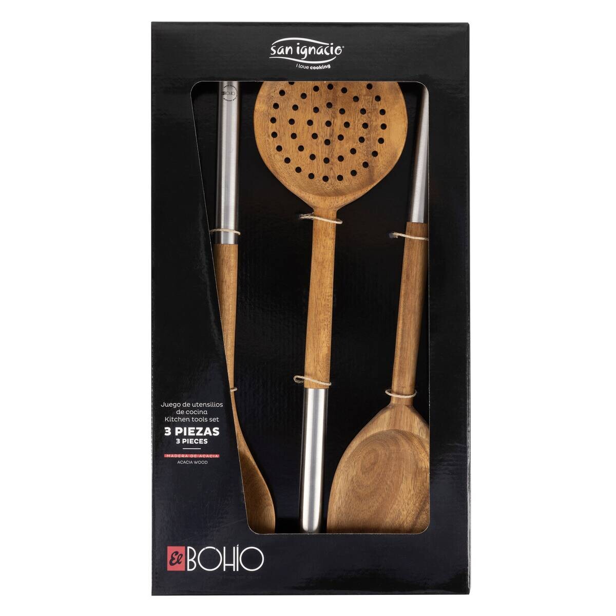 SAN IGNACIO Küchenwerkzeug-Set EL BOHIO braun Edelstahl