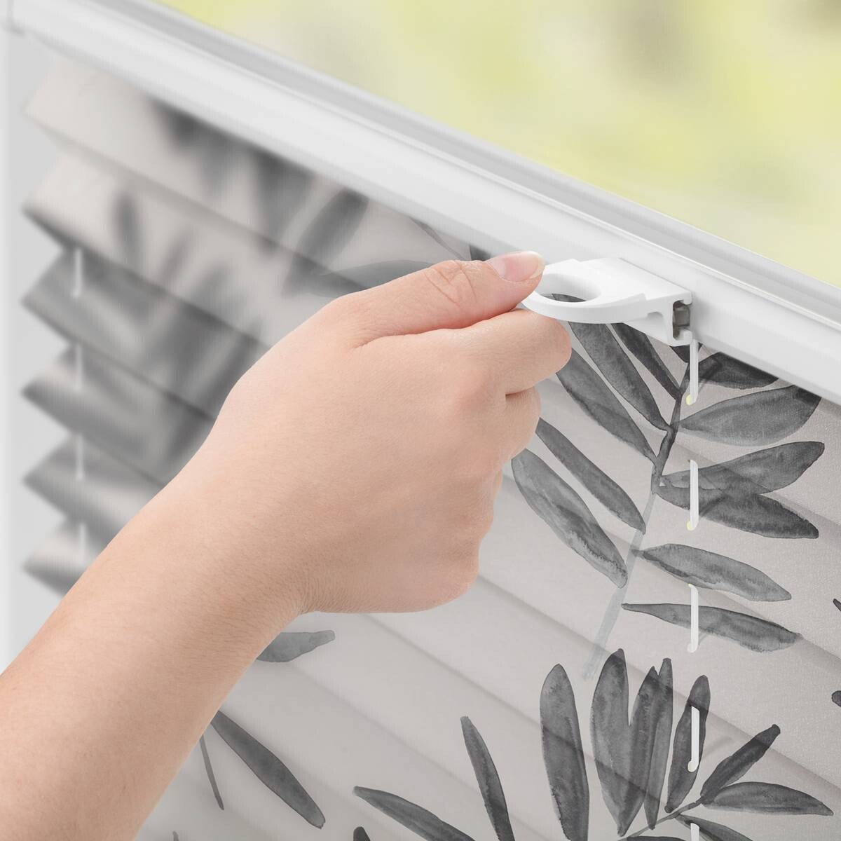 LICHTBLICK Spannplissee Black Watercolor schwarz B/L: ca. 60x130 cm