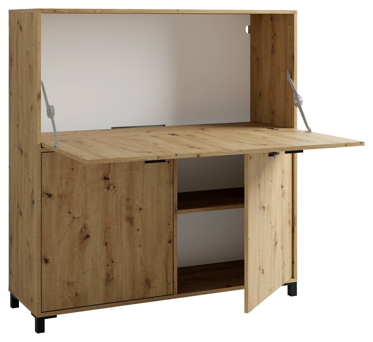 Sekretär MONTANA Eiche schwarz B/H/T: ca. 120x127x40 cm