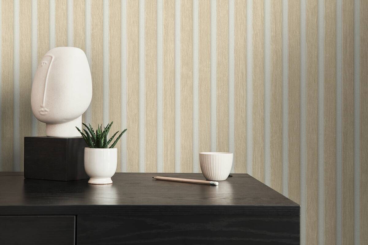 A.S.Creation Vliestapete beige weiß B/H/D: ca. 53x1005x8,5 cm