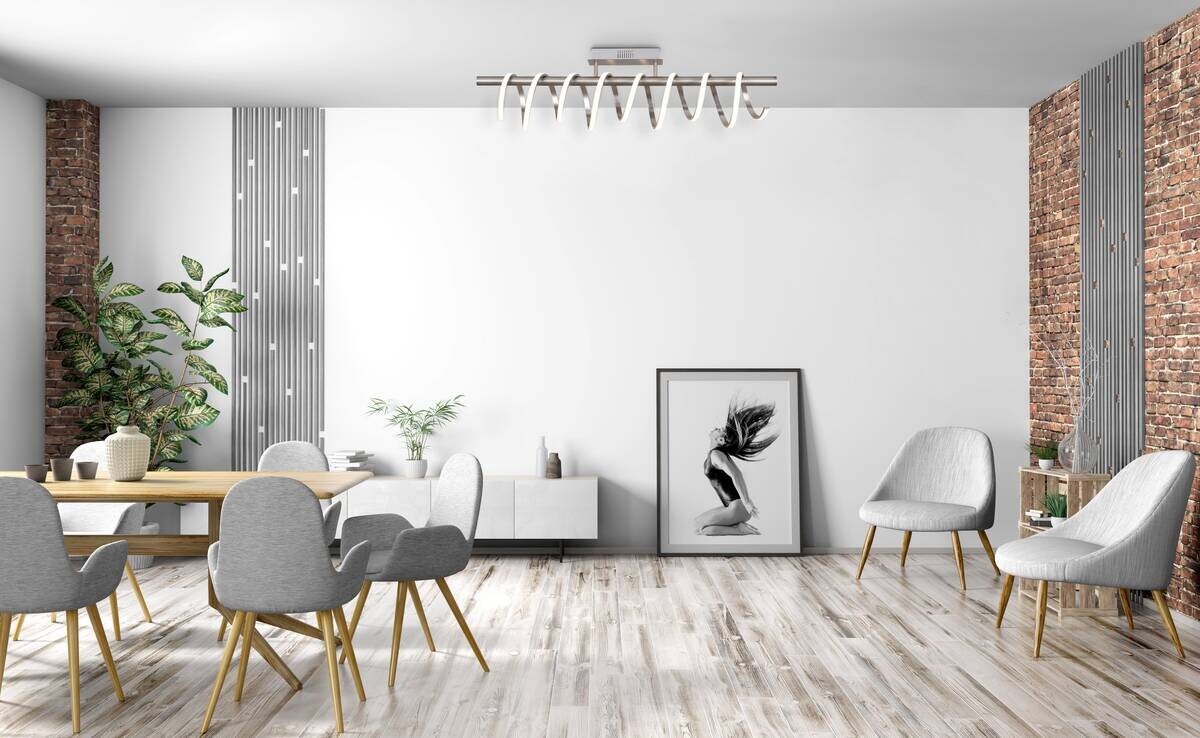 Näve Leuchten Deckenleuchte 1374350 nickel matt Metall Kunststoff B/H/T: ca. 20x27x100 cm null 1 Brennstellen