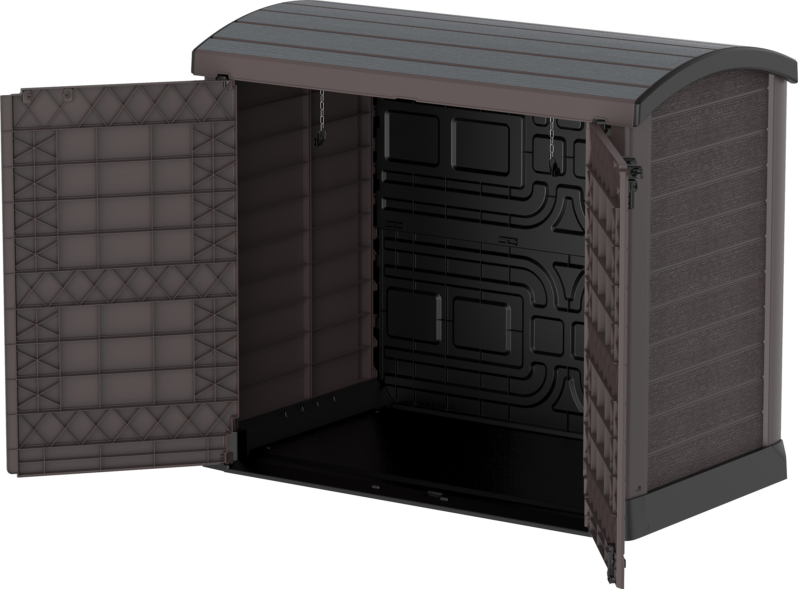 VCM Mülltonnenbox 2er StoreAway braun Kunststoff B/H/L: ca. 145x125x83 cm