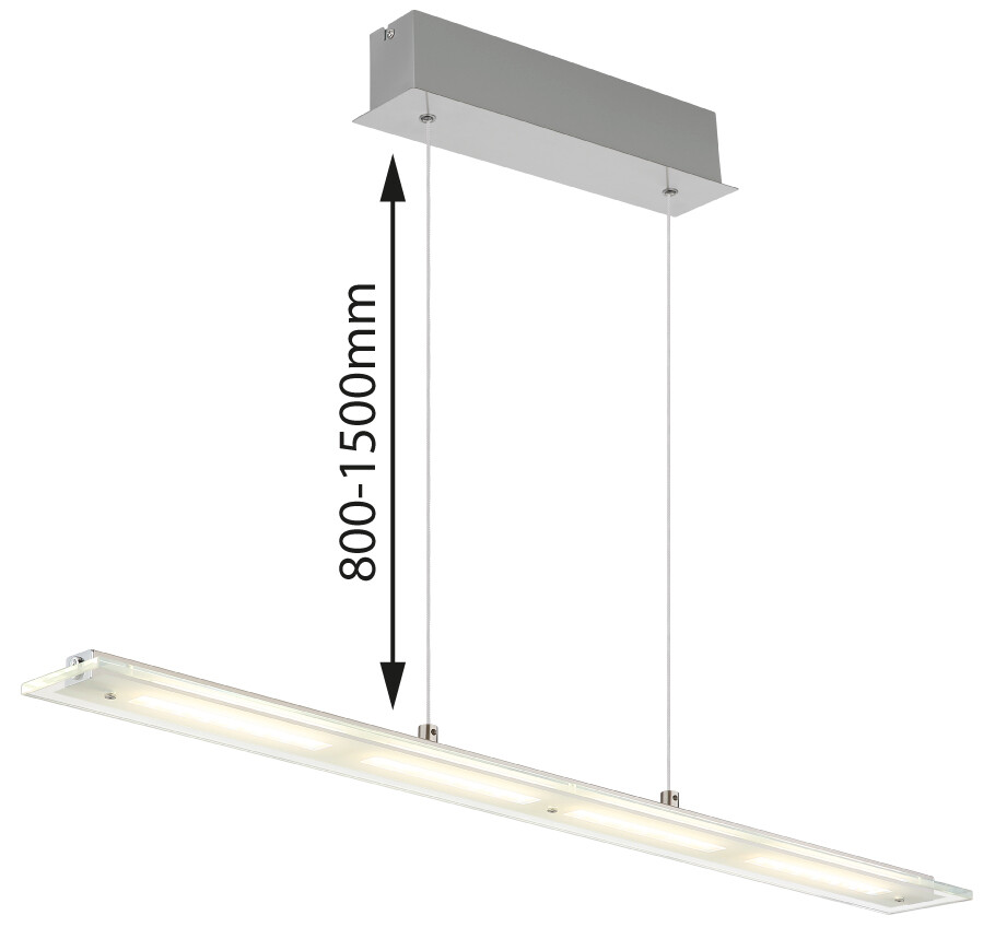GLOBO Hängeleuchte nickel klar Glas Metall B/H/L: ca. 9x150x88 cm 1.0 Brennstellen