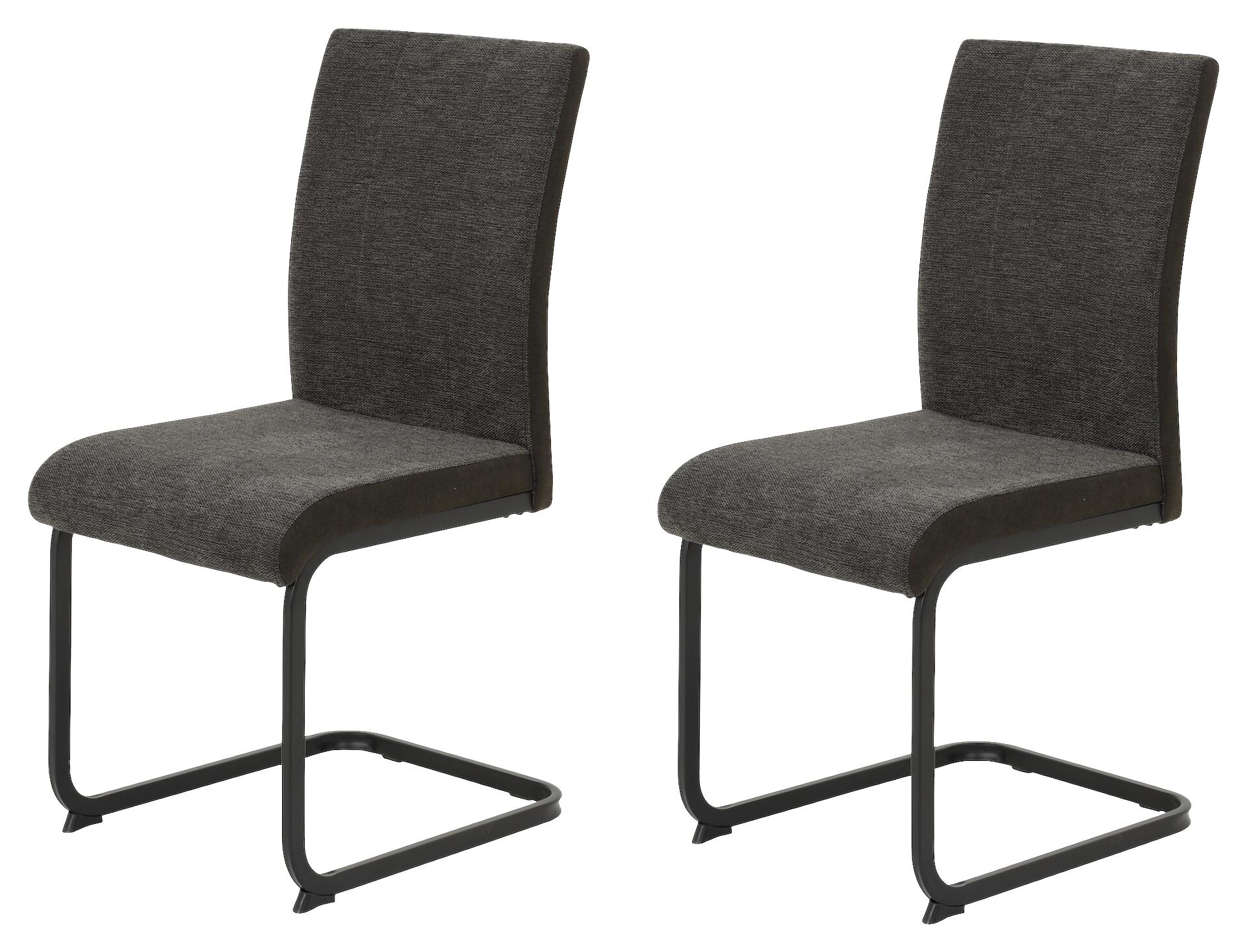 Stuhl 2er Set LINN braun Webstoff B/H/T: ca. 43x92x52 cm