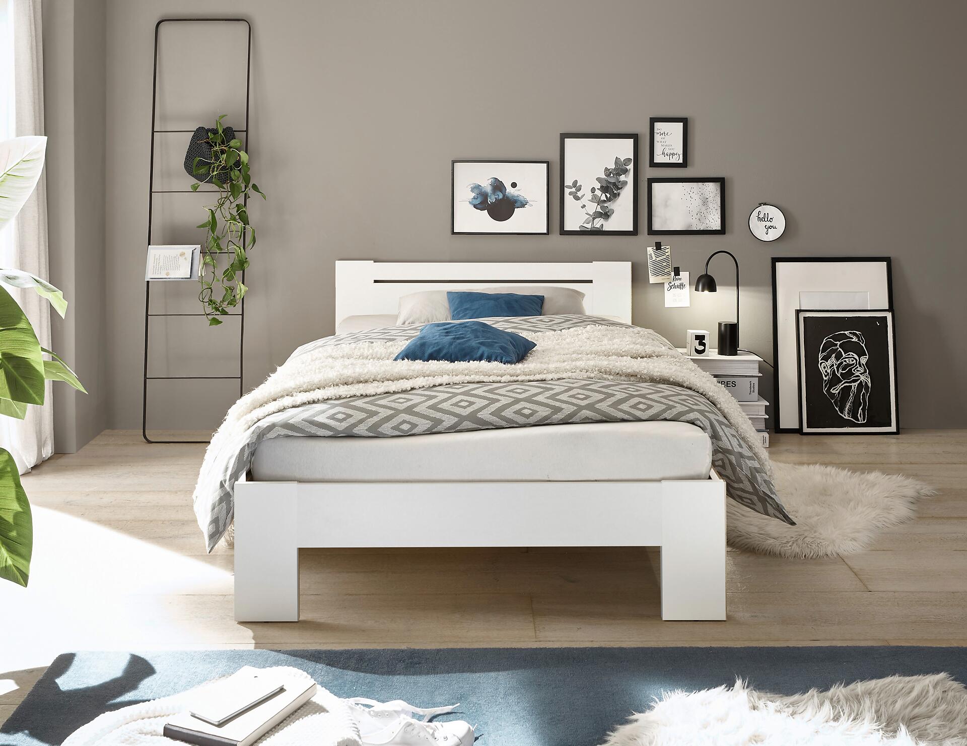 Futonbett Cannes weiß Liegefläche B/L: ca. 120x200 cm