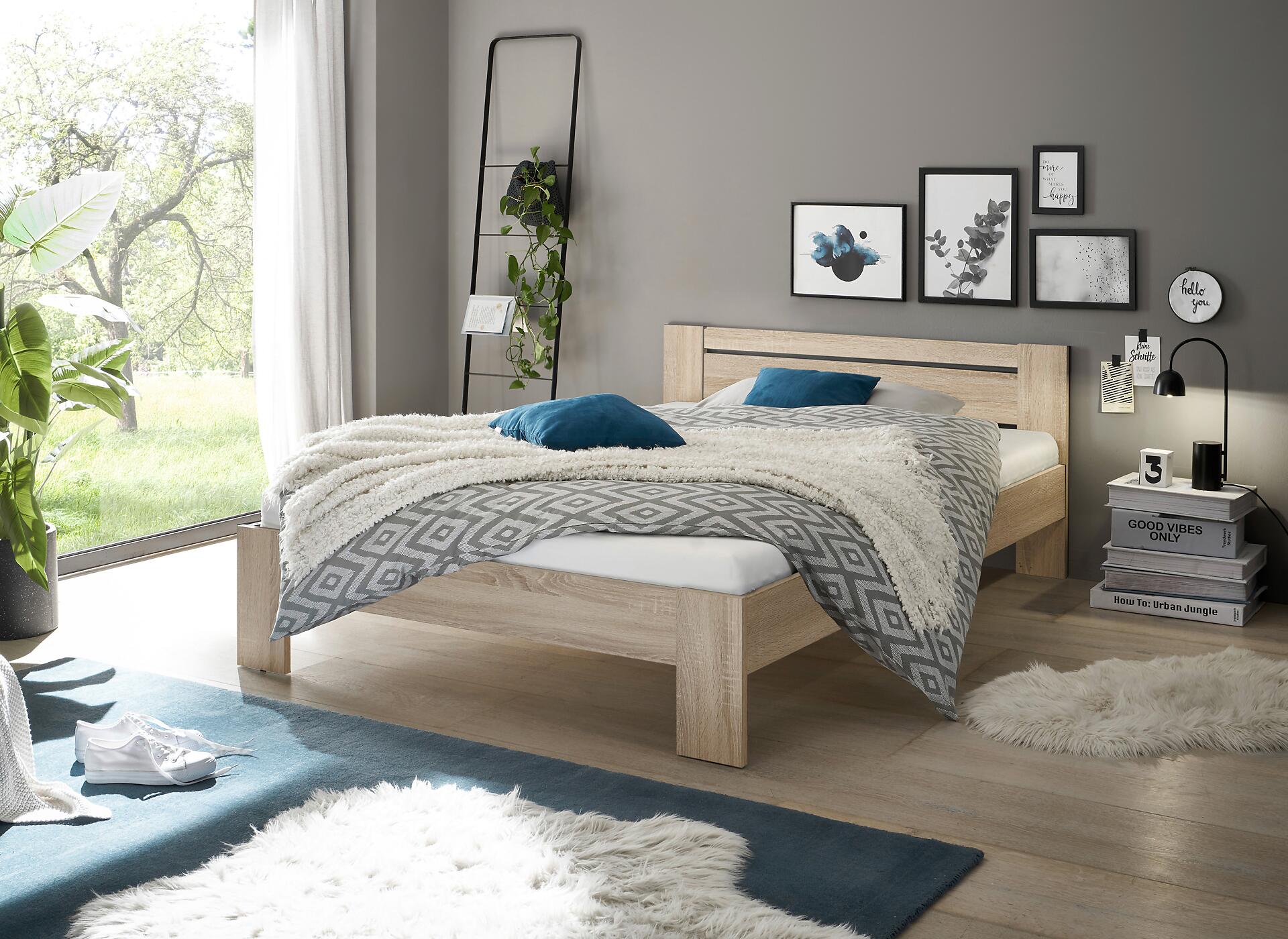 Futonbett Cannes Eiche Sonoma Nachbildung Liegefläche B/L: ca. 140x200 cm