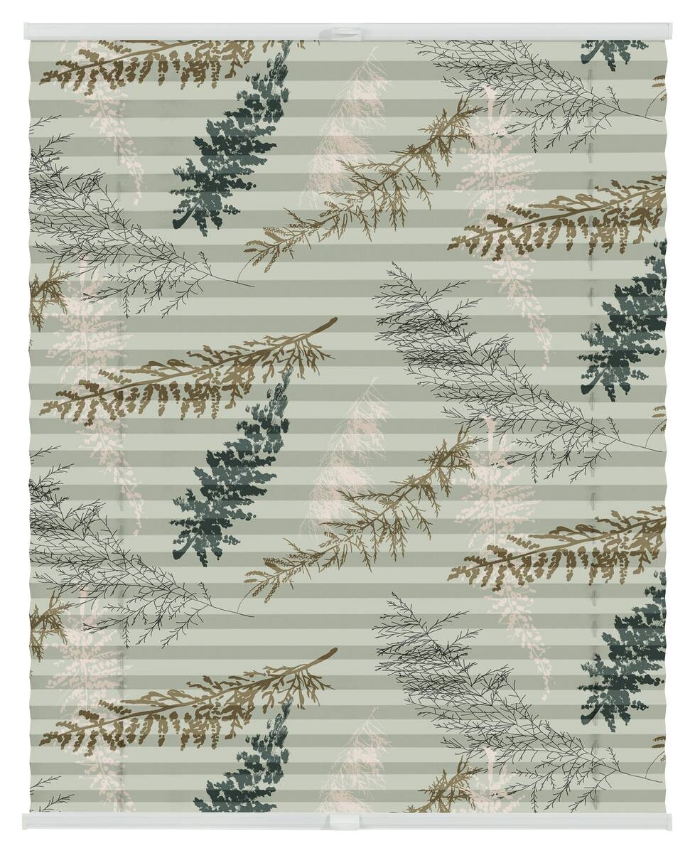 LICHTBLICK Spannplissee Fir Branches grün B/L: ca. 90x130 cm