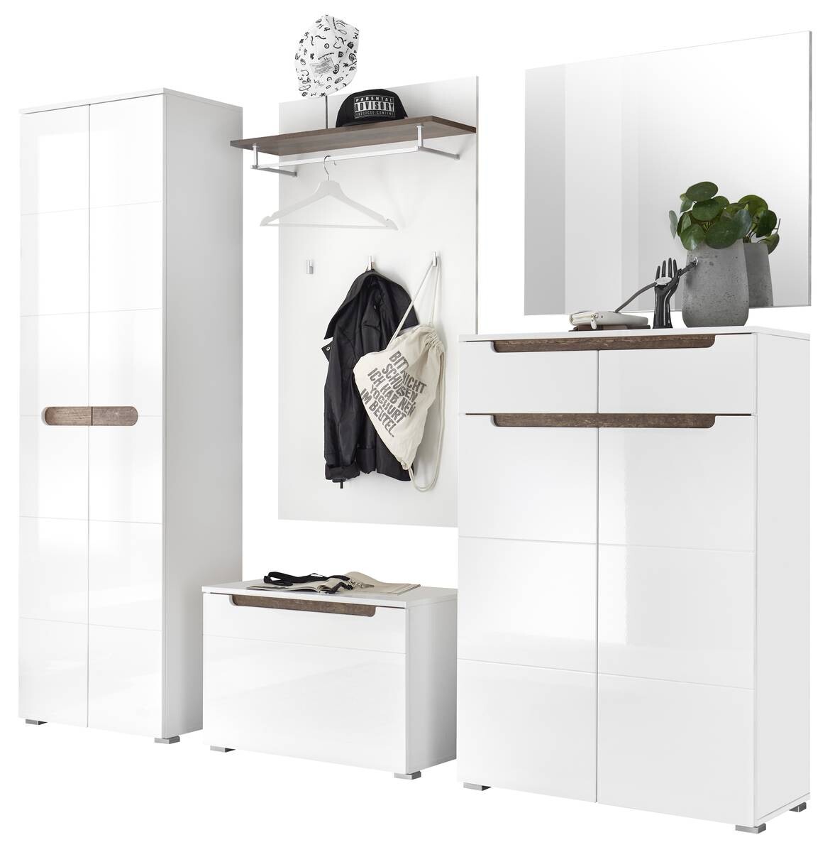 Wandspiegel Turin weiß B/H/T: ca. 80x70x2 cm