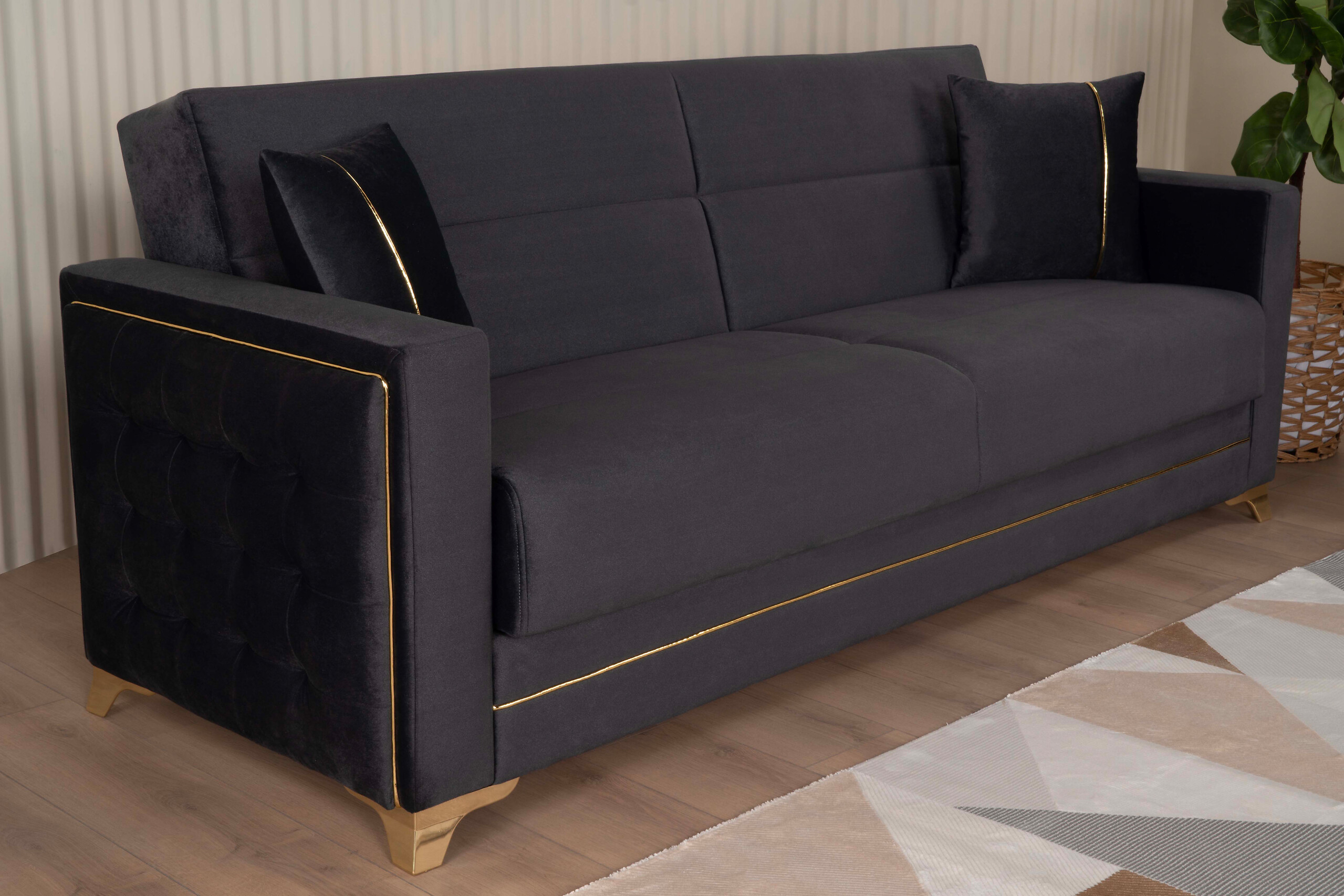 Sofa 3-2-1 Cavana anthrazit Microfaser