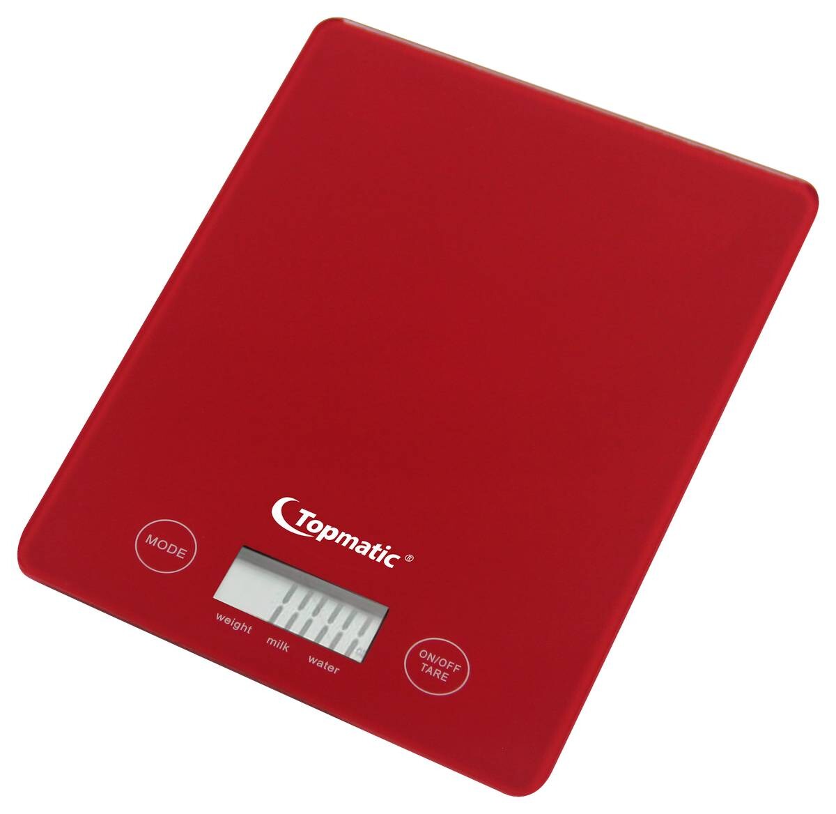 Topmatic Küchenwaage rot Glas B/L: ca. 15x20 cm