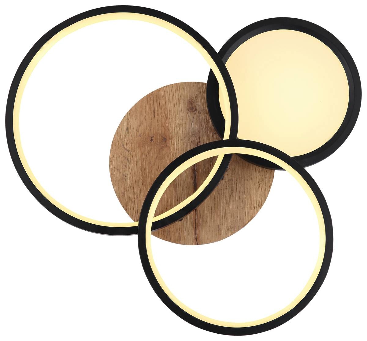 GLOBO Deckenleuchte SID 67273-30 schwarz Opal braun Metall Kunststoff MDF B/H/L: ca. 38x10,5x40 cm