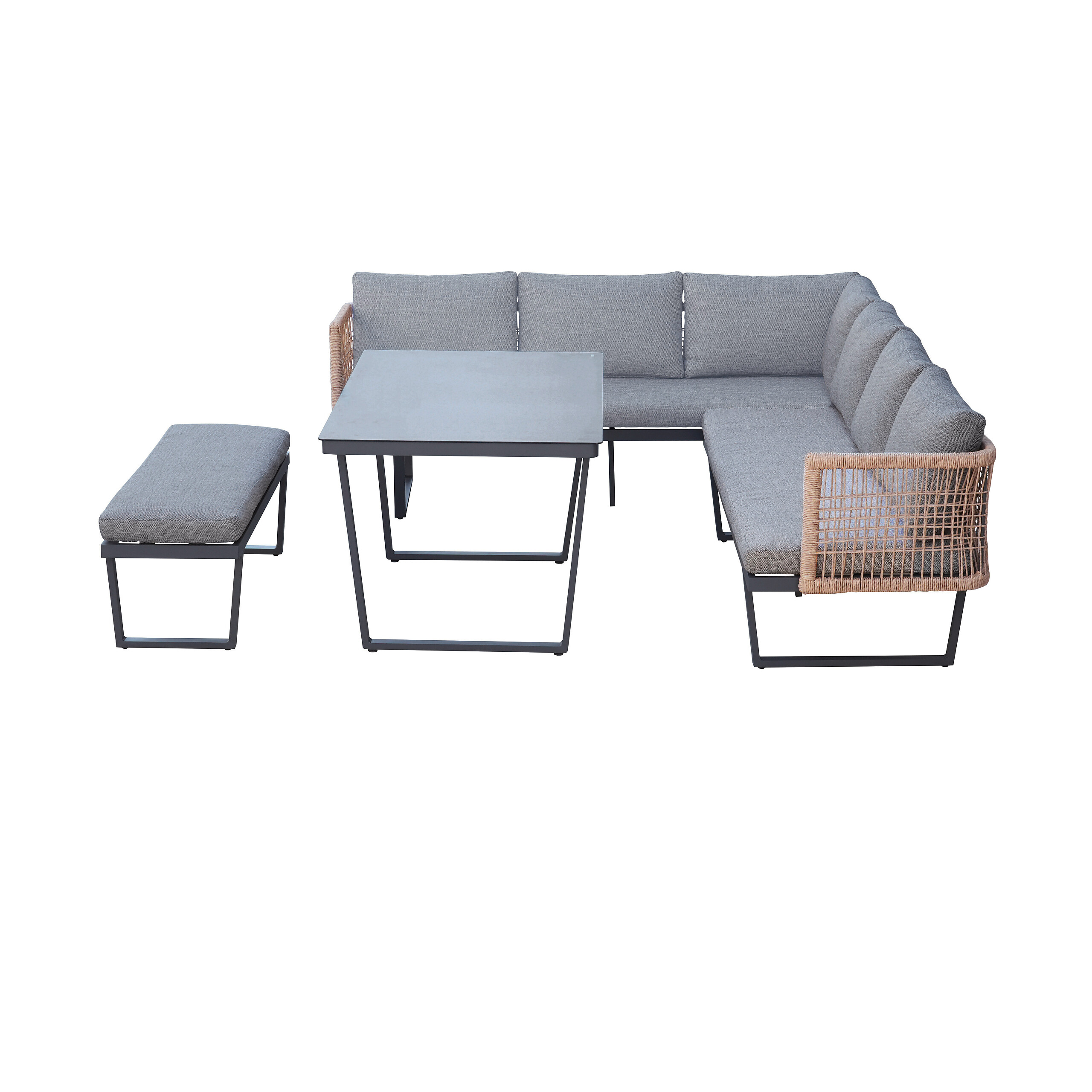 POCOline Gartensitzgruppe Cancun grau Alu