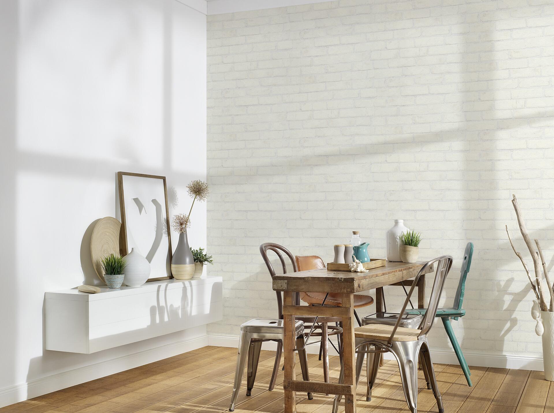 A.S.Creation Vliestapete Best of Wood`n Stone 2nd Edition Steine weiß B/L: ca. 53x1005 cm