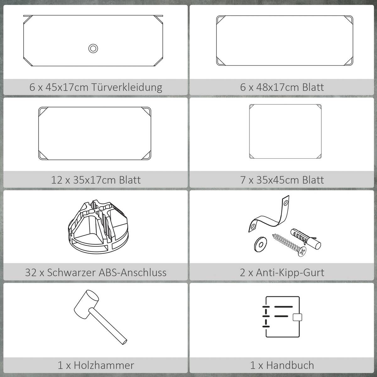HOMCOM Schuhregal schwarz Polypropylen B/H/L: ca. 36,5x49x108 cm