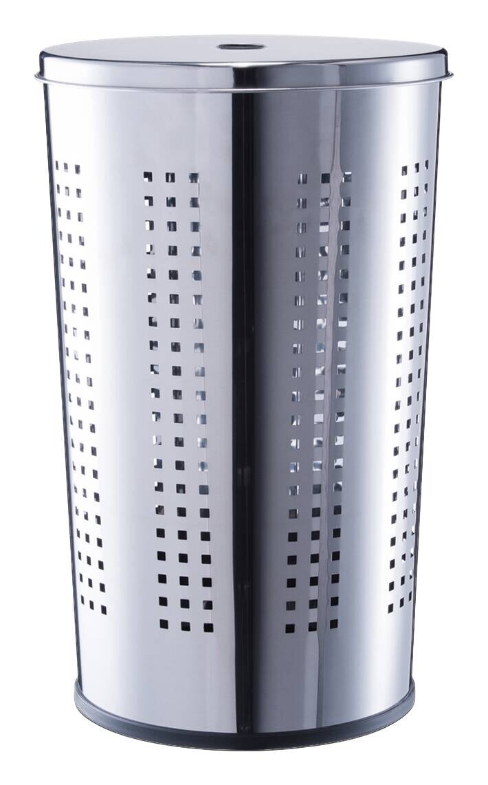 Zeller Wäschesammler silber Kunststoff B/H/L: ca. 35,5x58x35,5 cm