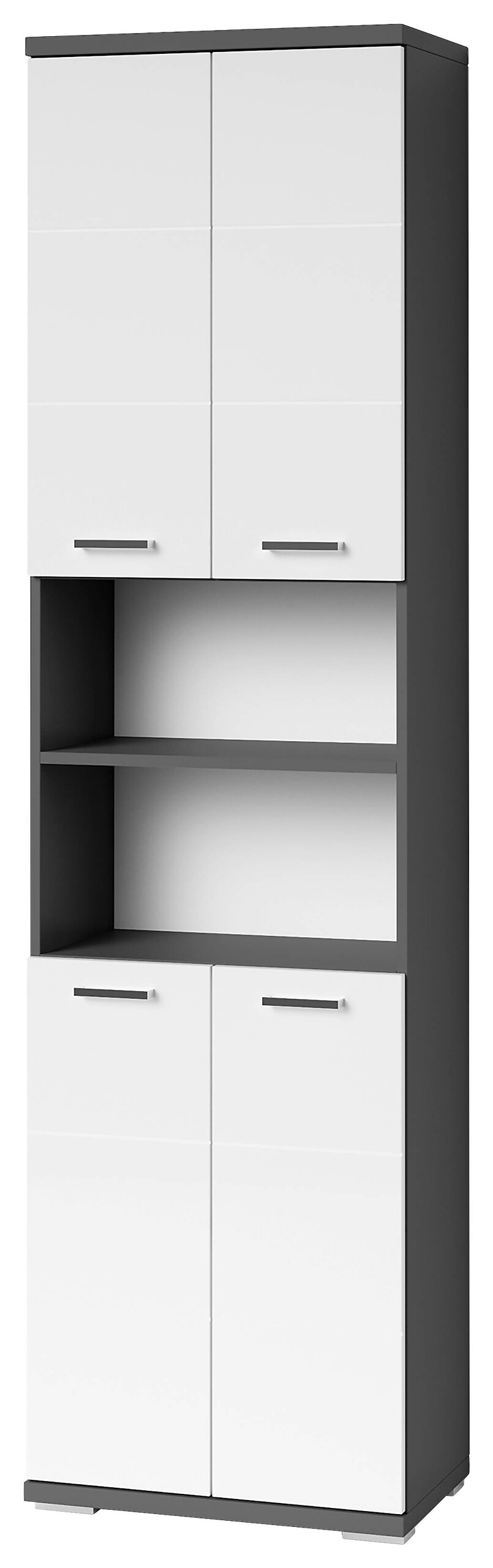 Hochschrank NEBRASKA anthrazit weiß Hochglanz B/H/T: ca. 50x192x31,5 cm