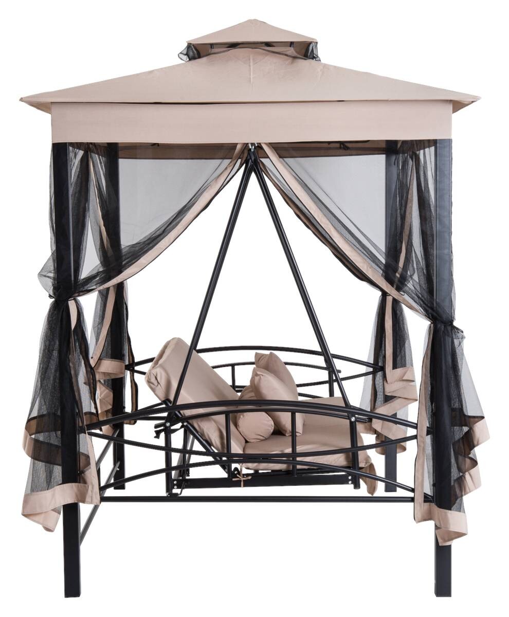 Outsunny Gartenschaukel beige Stahl B/H/T: ca. 232x245x149 cm