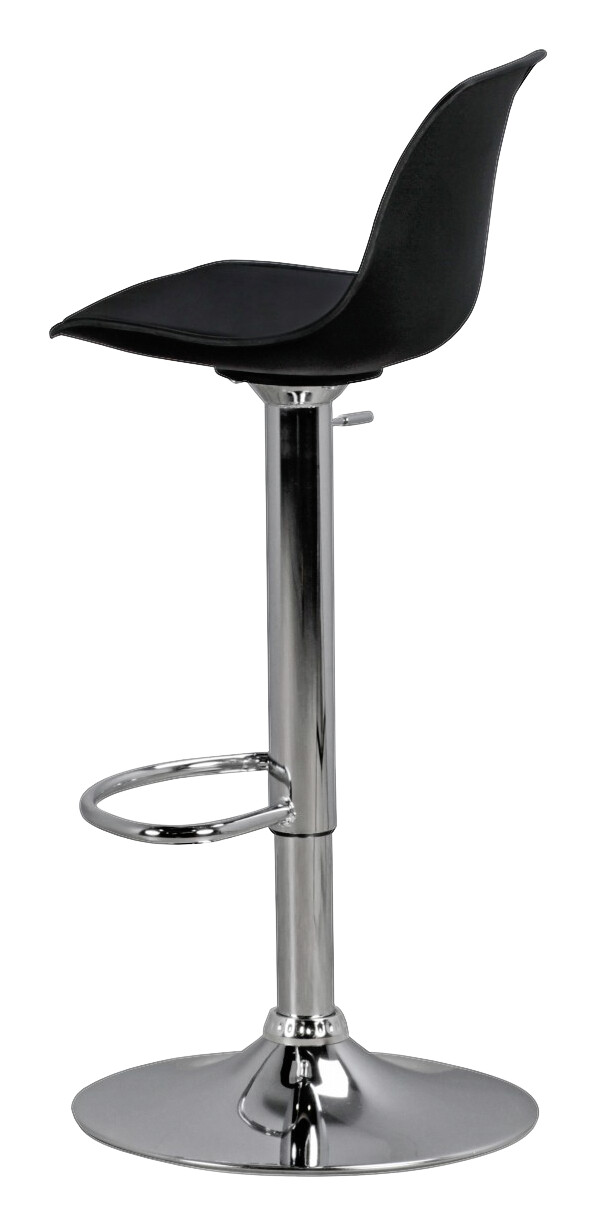 Barhocker schwarz Chrom Kunstleder Metall B/H/T: ca. 40x104x40 cm