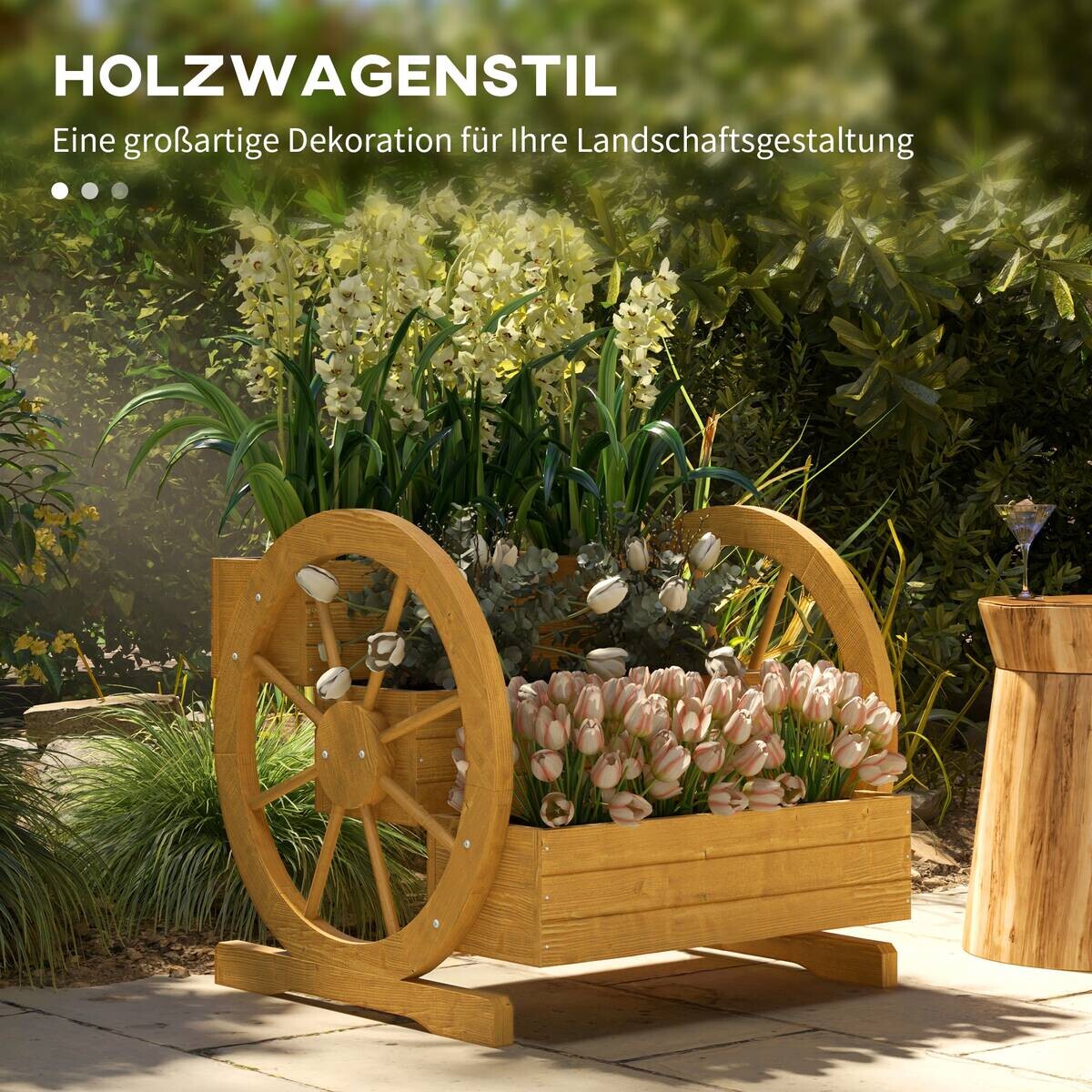 Outsunny Hochbeet natur Edelstahl B/H/L: ca. 62x61x57 cm