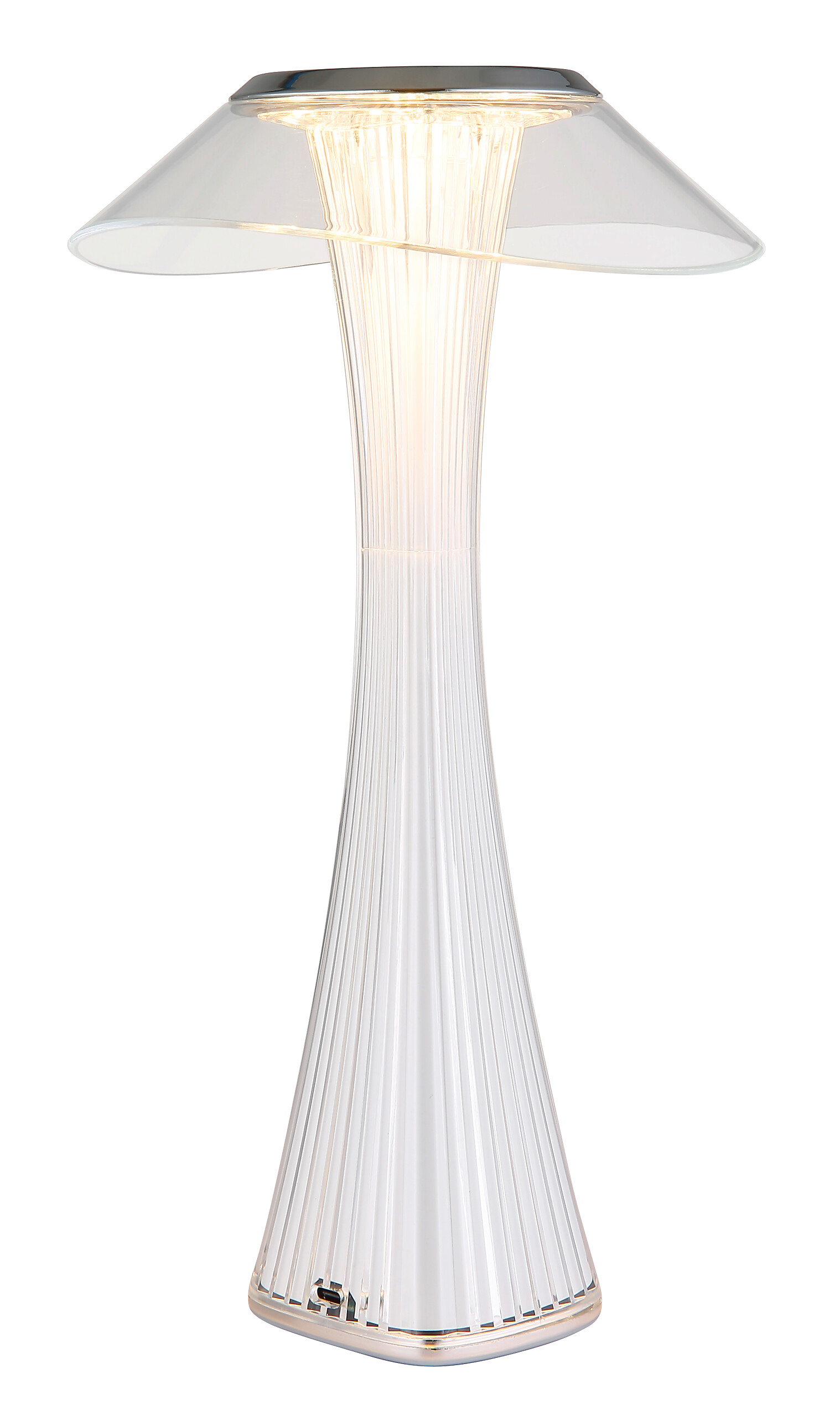 GLOBO Tischleuchte weiß klar Chrom Acryl Kunststoff H/D: ca. 27,4x15,1 cm 1 Brennstellen