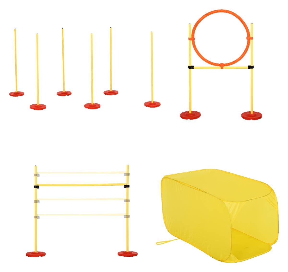 PawHut Agility gelb Kunststoff B/H/L: ca. 128x100x105 cm