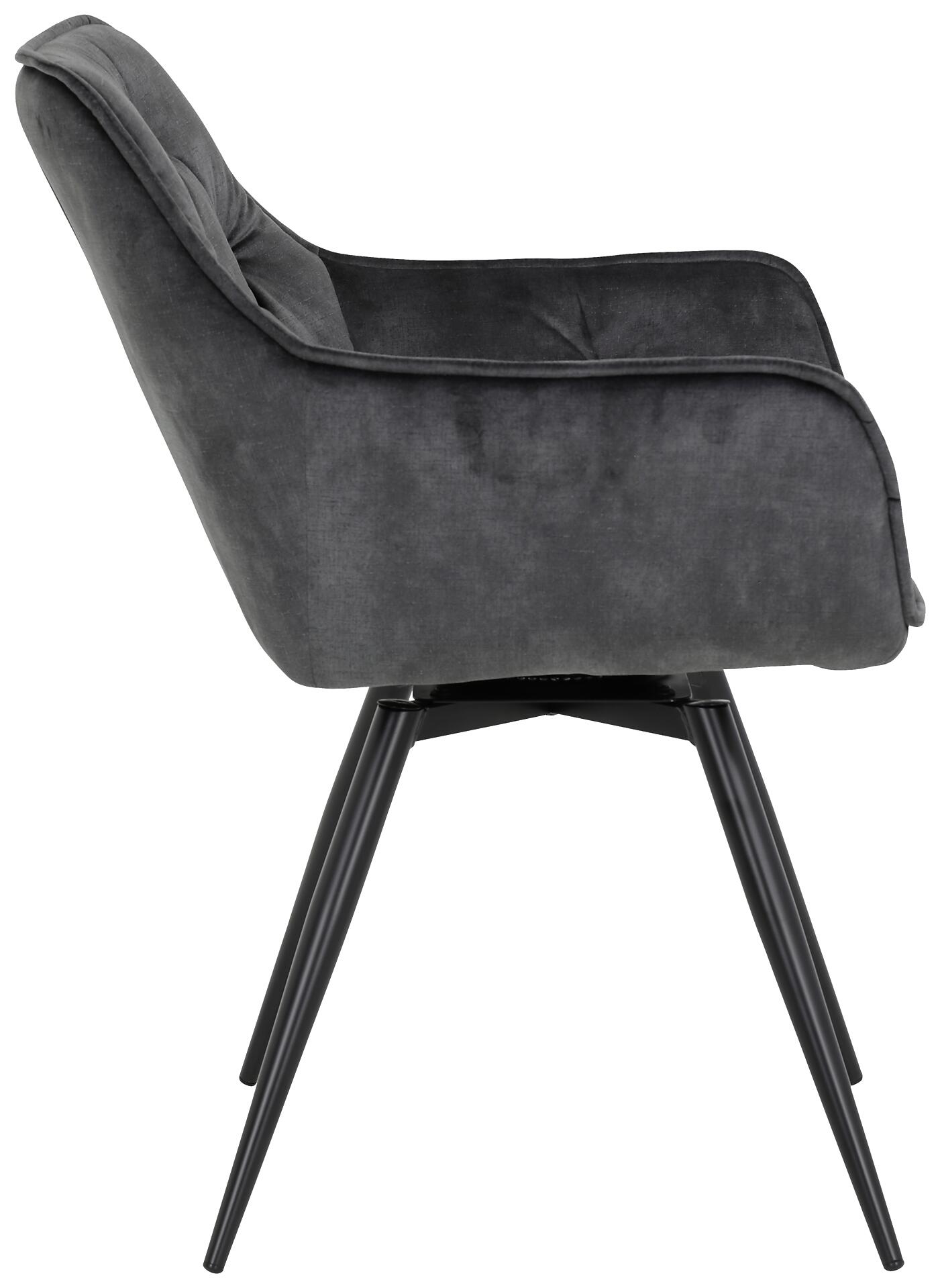 Stuhl Florentina 2er Set anthrazit Vintage Samtoptik B/H/T: ca. 49x84x63 cm