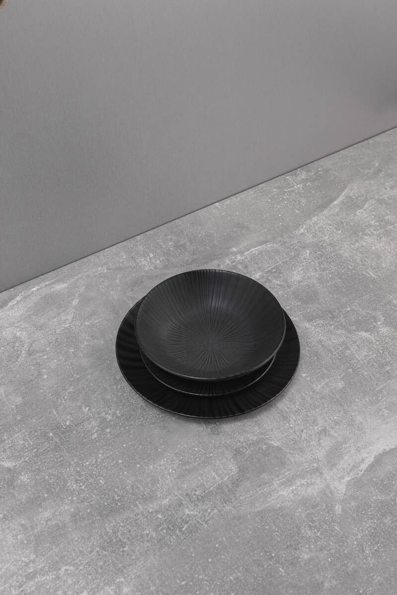 SAN IGNACIO Tafelservice Moods schwarz Steinzeug 12 tlg.