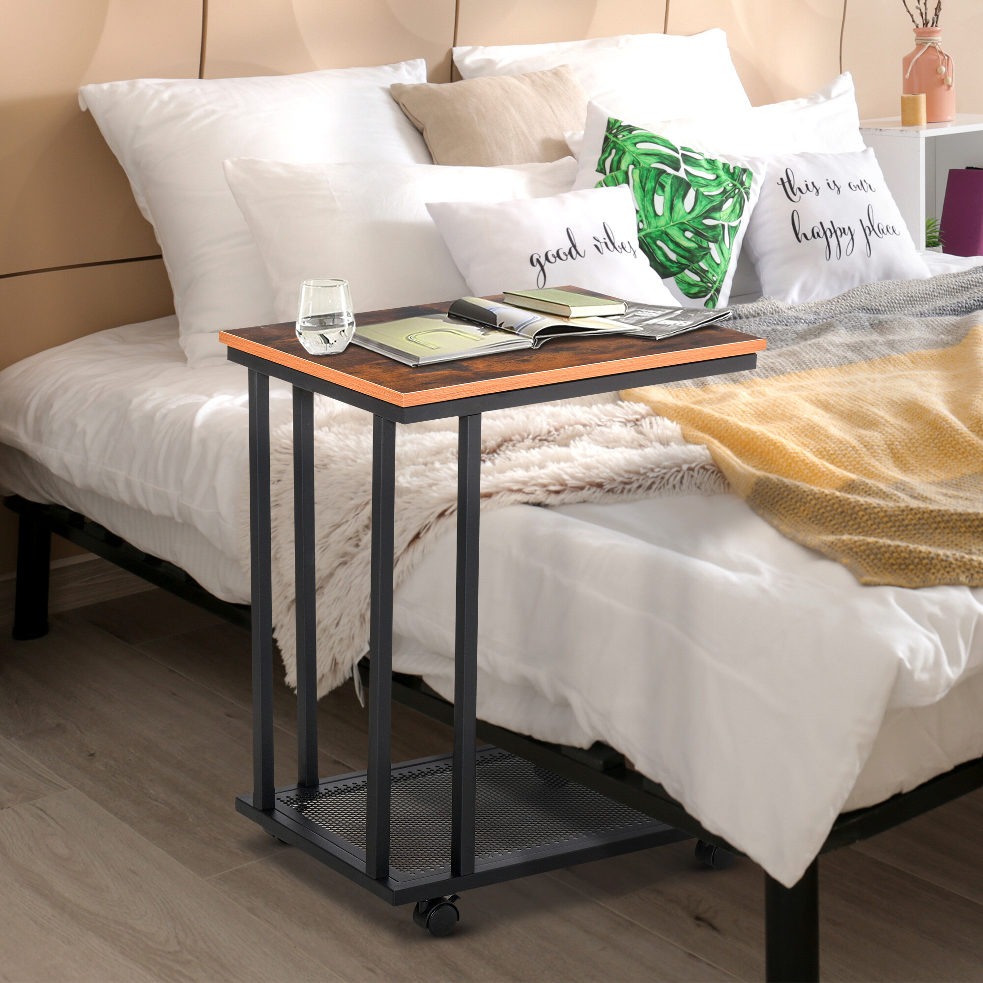 Beistelltisch 833-606 schwarz walnuss B/H/T: ca. 51x65x36 cm