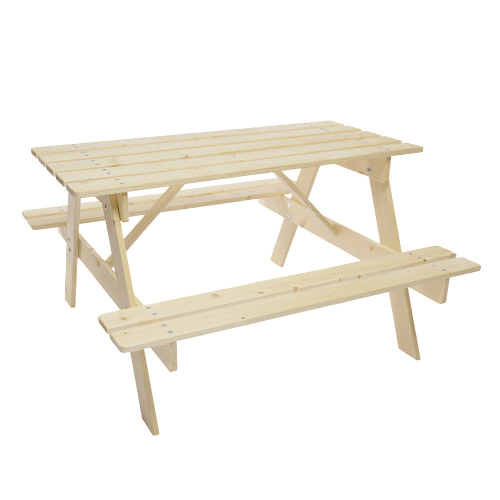 Timbela Kindersitzgarnitur M018 natur Holz B/H/L: ca. 90x50x90 cm