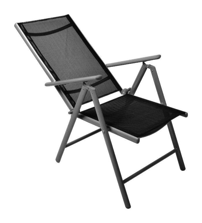 VCM Klappsessel schwarz Aluminium B/H: ca. 56x105 cm