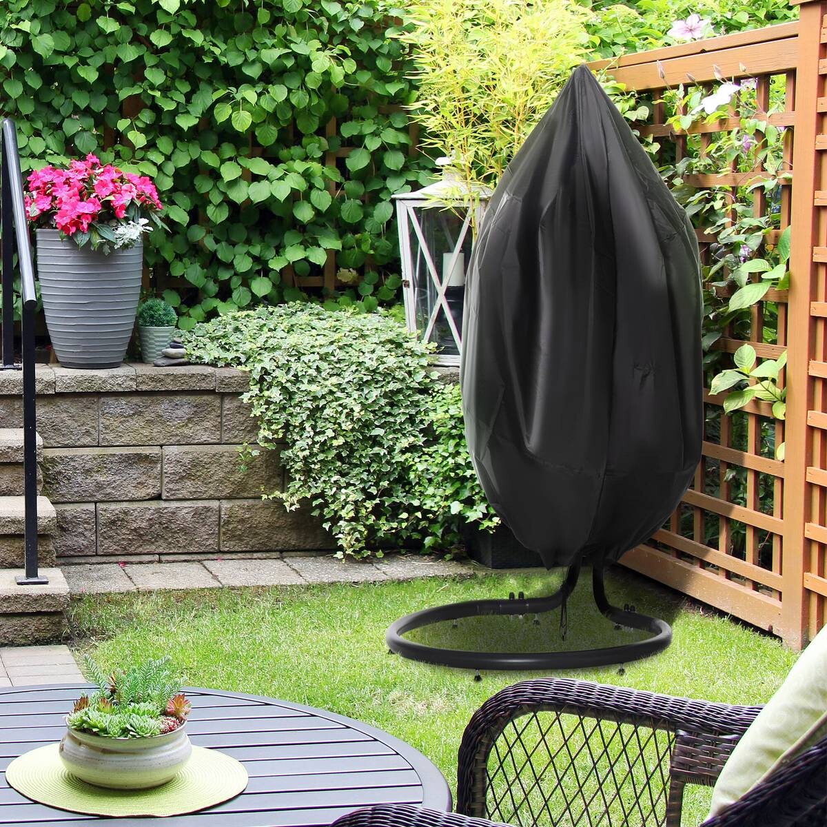 Outsunny Schutzhülle mit Tasche schwarz Kunststoff H/D: ca. 190x115 cm