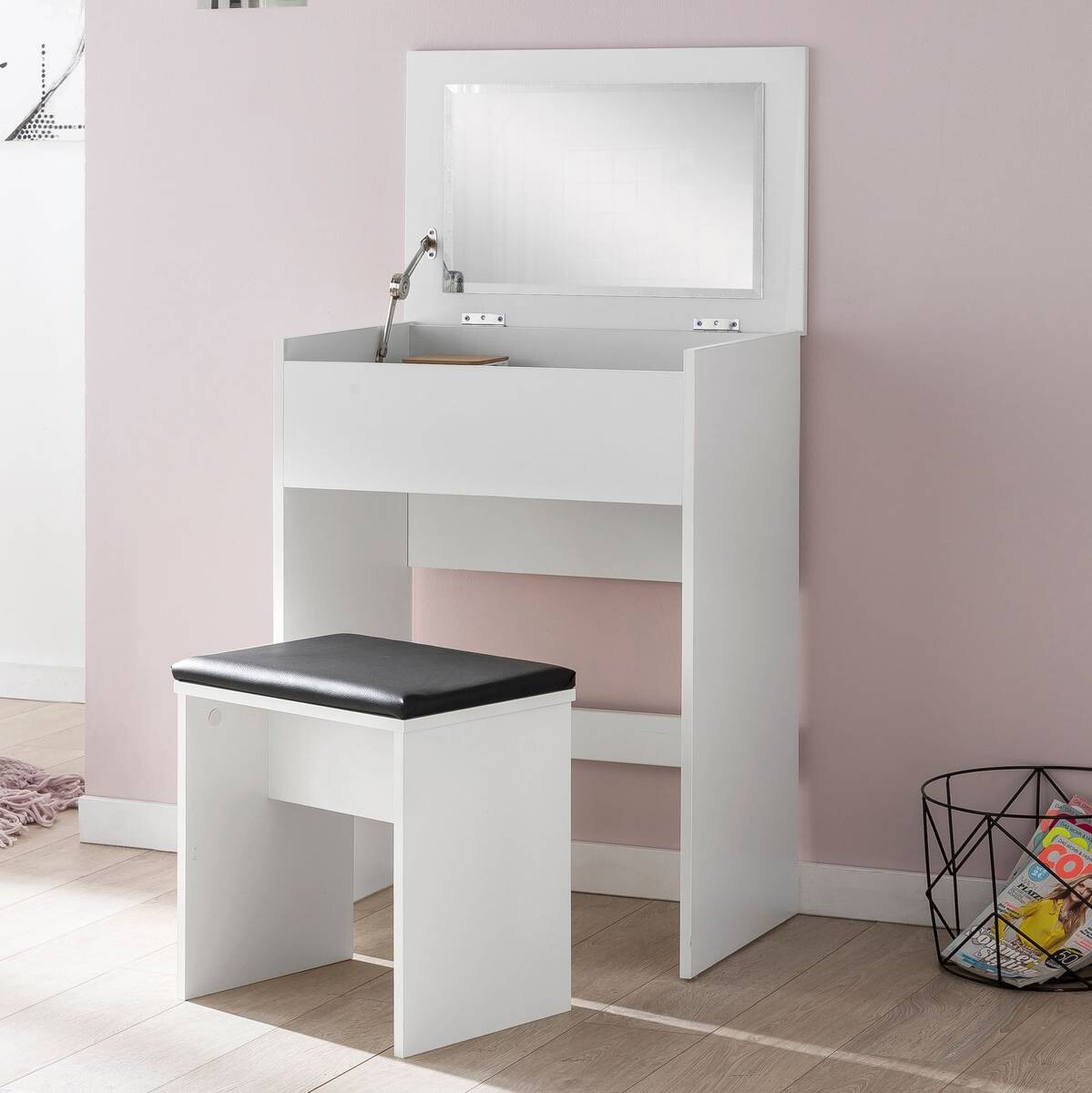 Schminktisch weiß B/H/T: ca. 60x81x40 cm