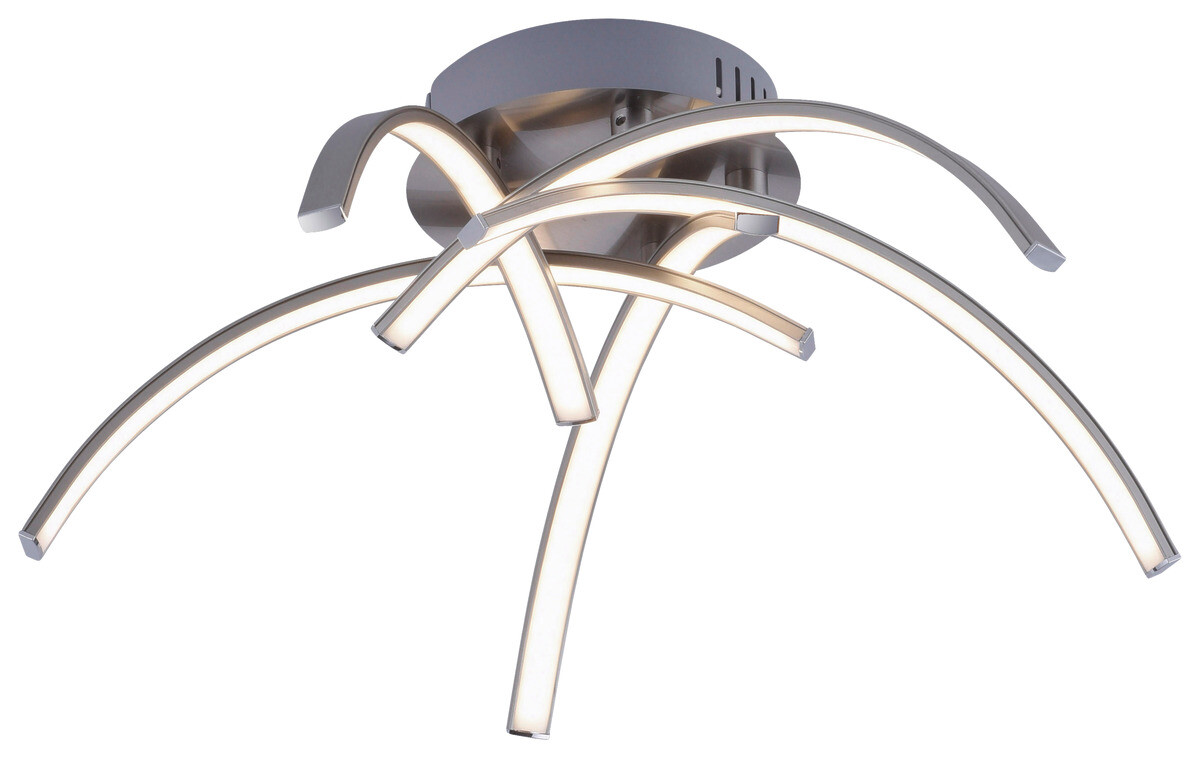 Just Light Deckenleuchte Valerie stahlfarbig Alu Eisen Kunststoff H/D: ca. 14x47 cm