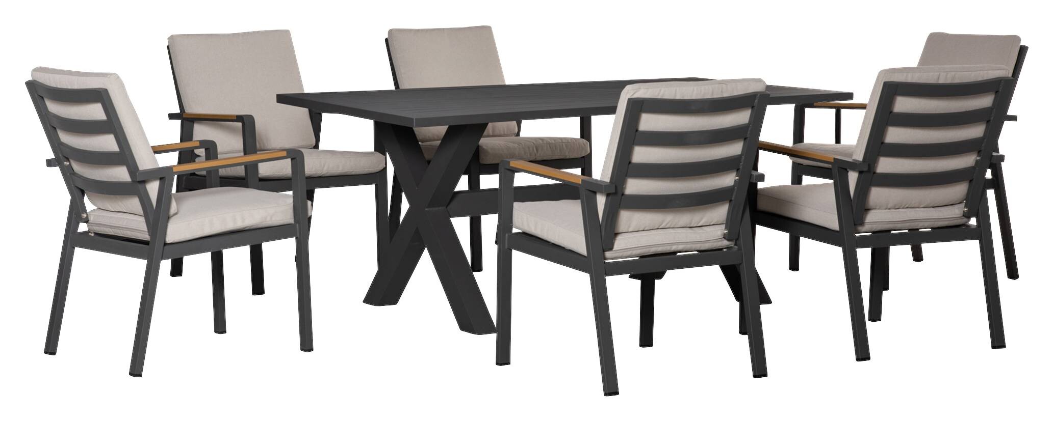 Outsunny Gartensitzgruppe grau Aluminium B/H/L: ca. 93x73x175 cm